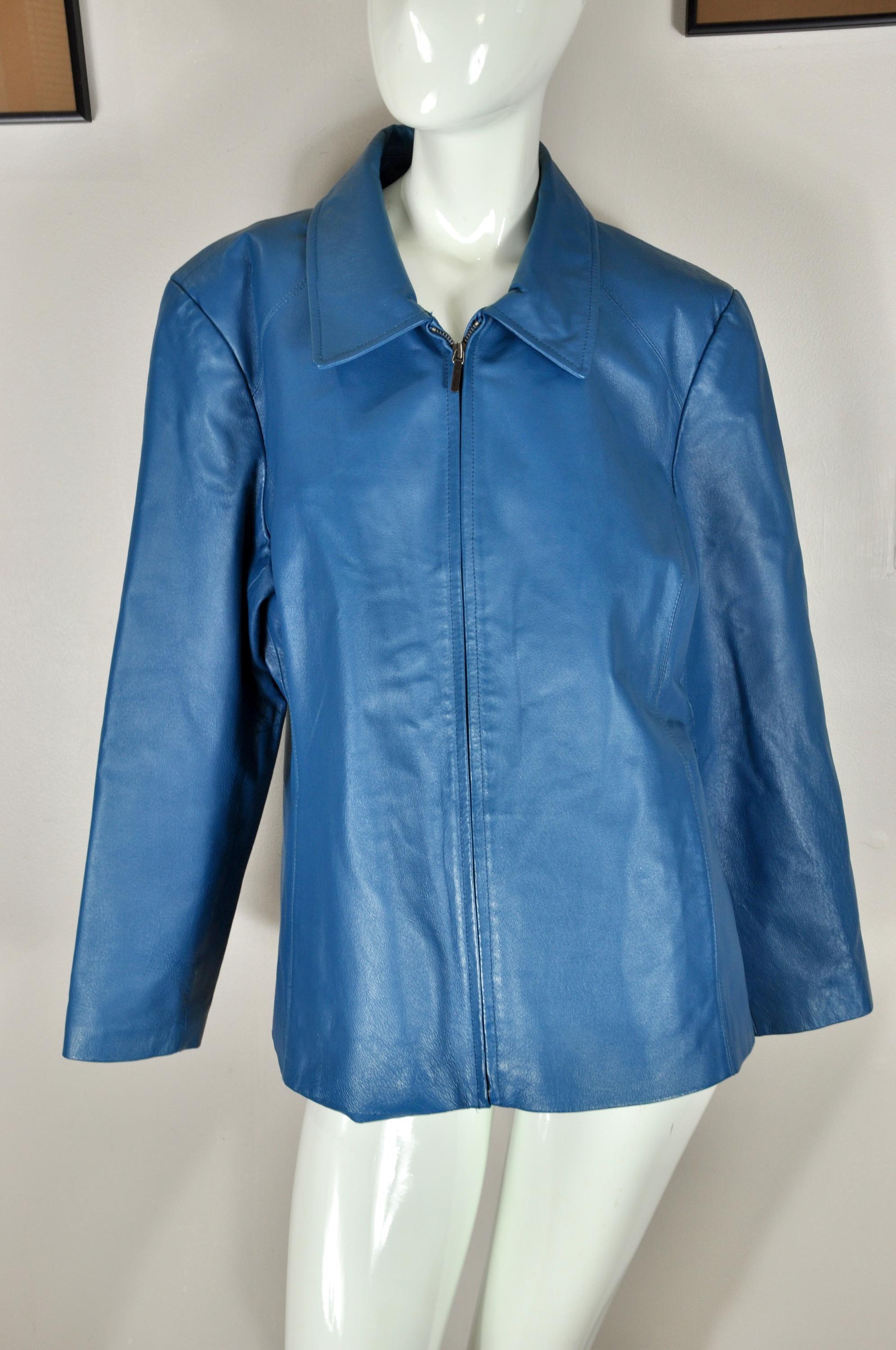 70s blue leather and knit jacket レザー ニット 70s blue leather and knit jacket レザー ニット