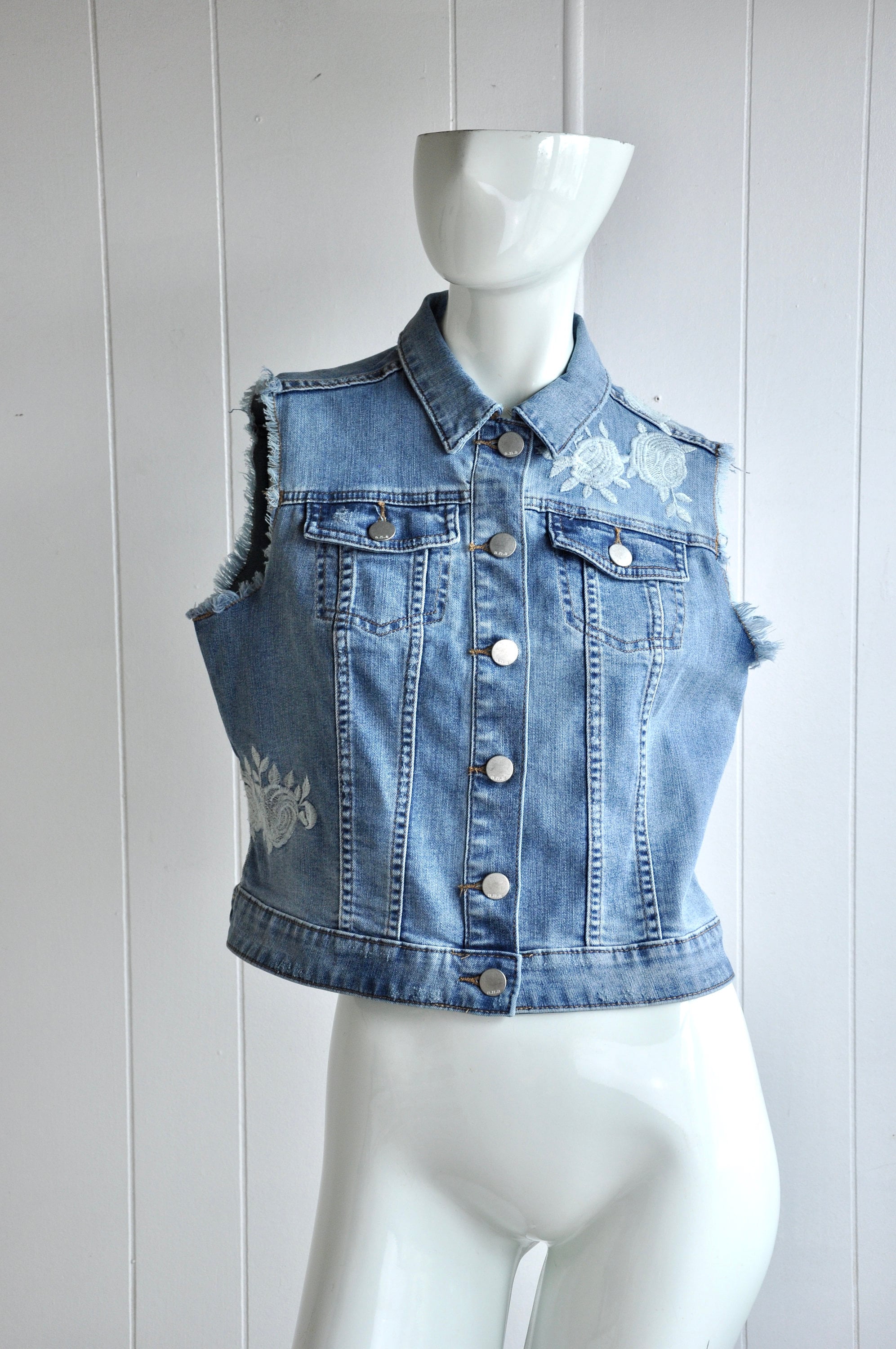 【DISCERNMENT】23SS★ DISCERNMENT's made denim crop vest Amazon.com: CIDER Women's Denim Vest V Neck Sleeveless Crop