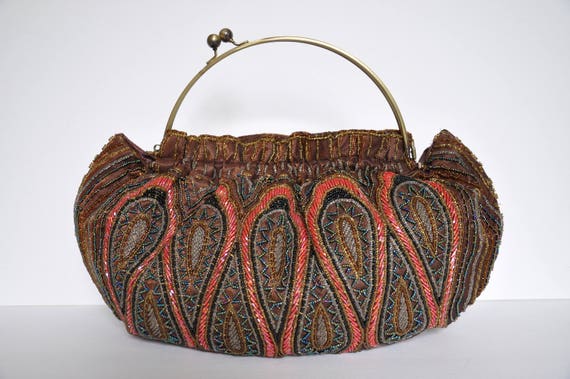 Elegant Paisley PU Leather and Suede Weekender Bag