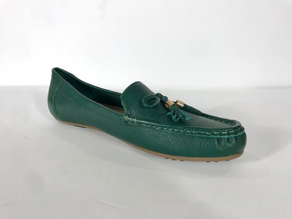 Y2K Forest Green Leather Loafers Isaac Mizrahi Size 7M Hunter Green Leather Etsy Canada