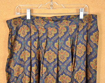 90s Vintage Plus Size Damask Rayon Skirt - Size 20W