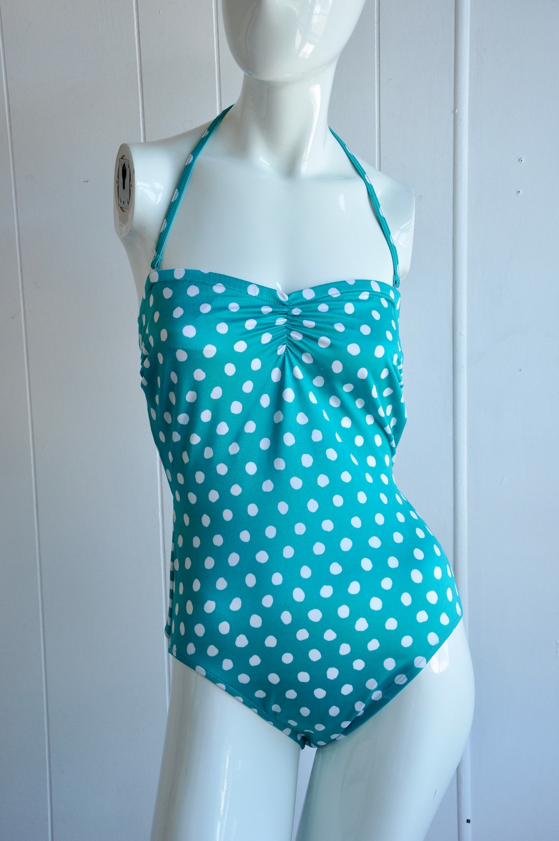 80s Does 50s Polka Dot Bows and Stripes Bathing Suit Gabor - Etsy