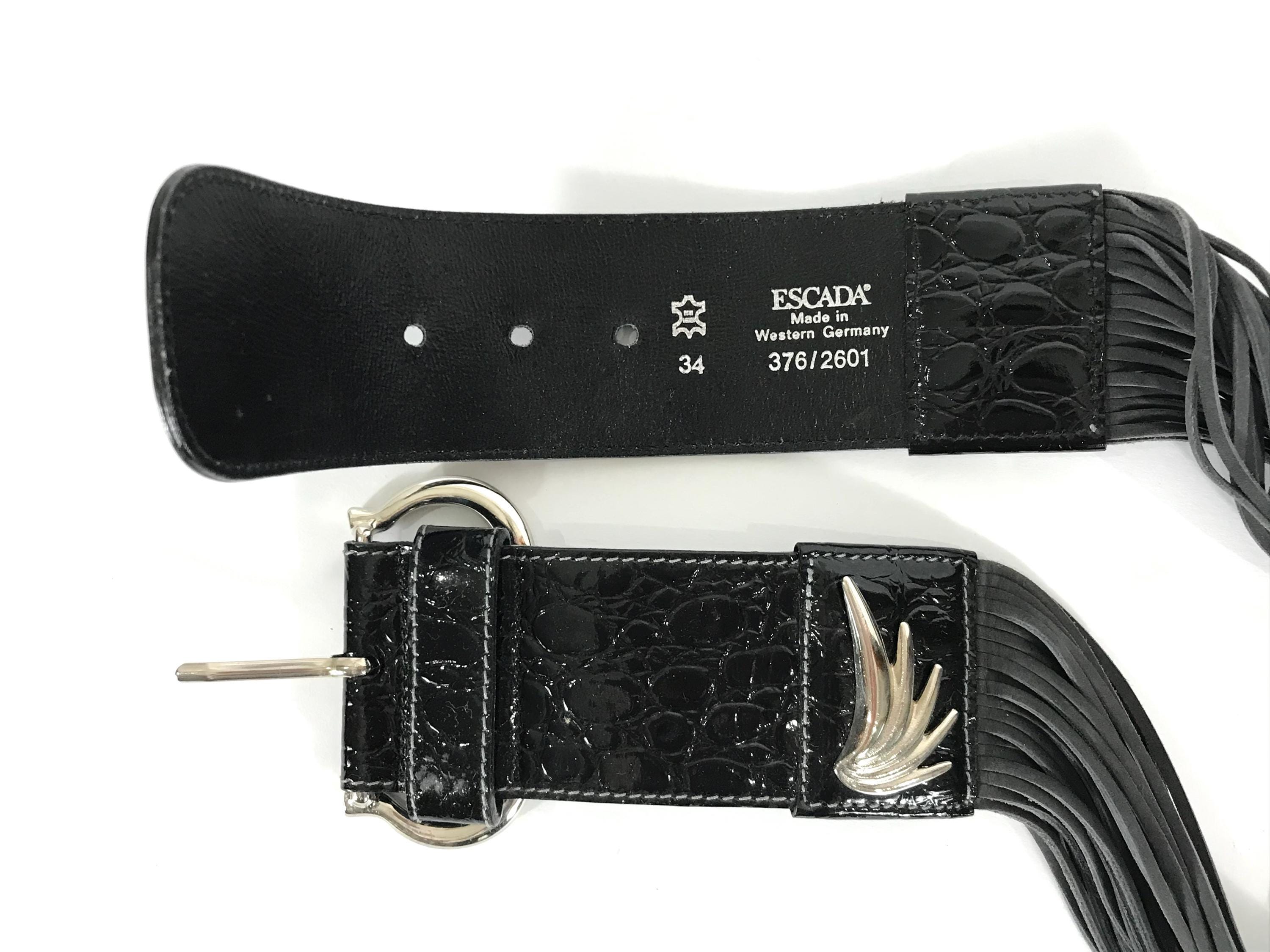 Escada Rope Buckle Black Belt Black Horse Rope  main image 3