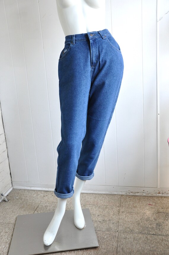 90s Y2K Lee High-Waist Blue Denim Jeans, Size 8 P… - image 3