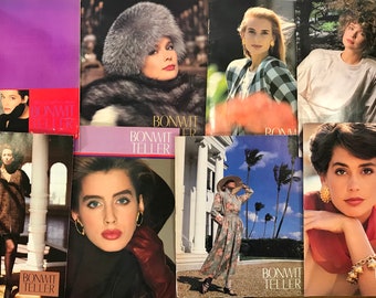 1980s Bonwit Teller Fashion Catalogues, Lot of 11, Cindy Crawford, Christy Turlington, Iman, ULTRA RARE, Yasmin Le Bon Suzanne Lanza