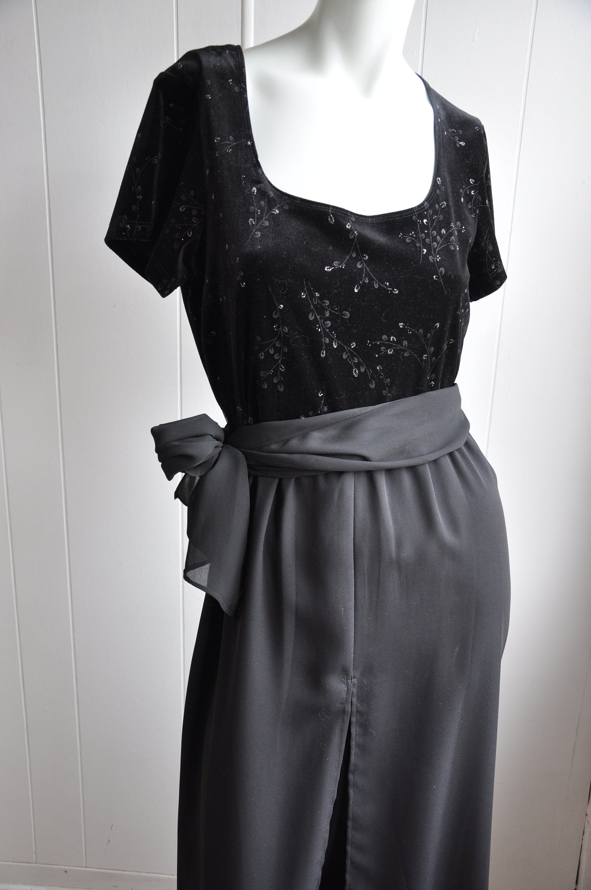 black velvet tie belt