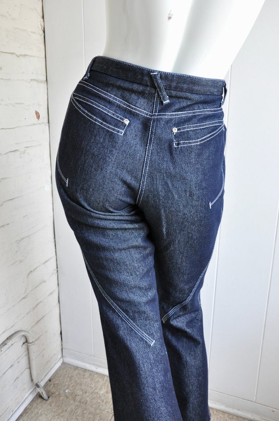 90s Y2K BEBE Dark Wash Denim CONTOUR Jeans, Size … - image 2
