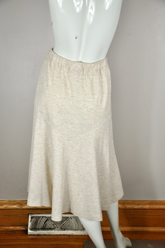 80s Oatmeal Pastel Flecked Fit and Flare Skirt, P… - image 5