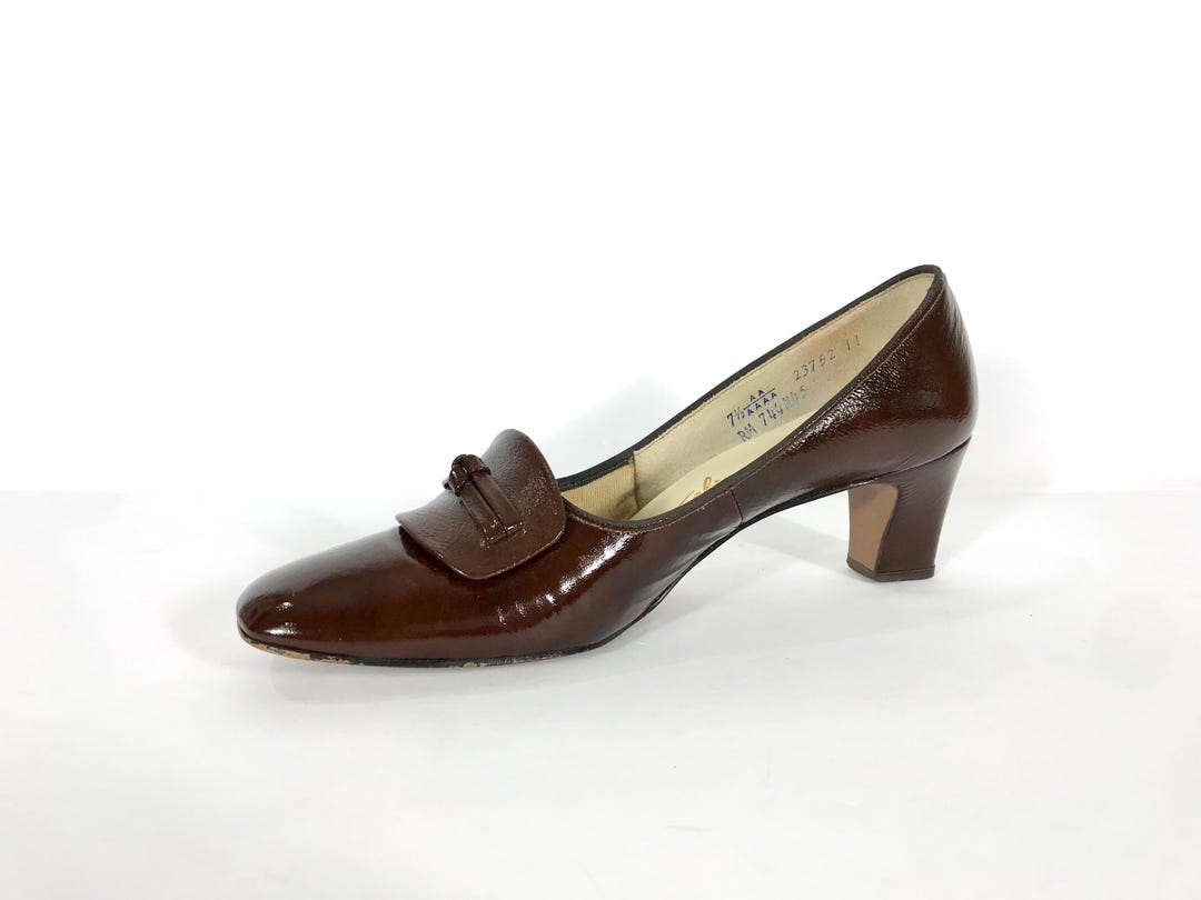 Brown Leather vintage women heel s-l400.jpg main image 3
