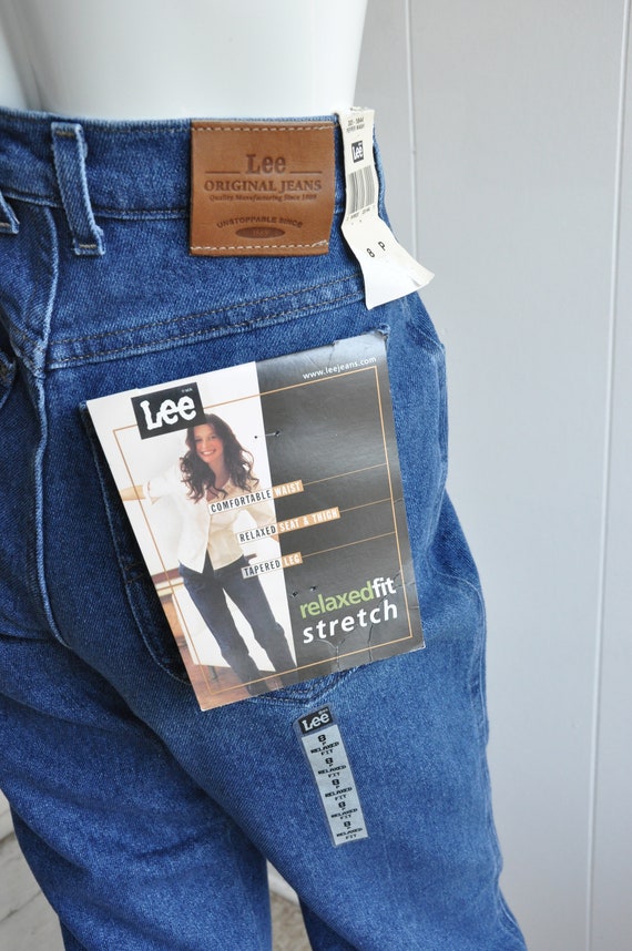 90s Y2K Lee High-Waist Blue Denim Jeans, Size 8 P… - image 2