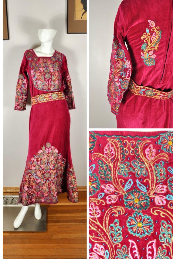 70s Embroidered Dress W/ Belt, Beaded Fuchsia Berry Pink Velour Fit & Flare, Traditional Greek Turkish Swiss Austrian Dress, Size M - Etsy Israel 70s Embroidered Dress W/ Belt, Beaded Fuchsia Berry Pink Velour Fit & Flare, Traditional Greek Turkish Swiss Austrian Dress, Size M - Etsy Israel