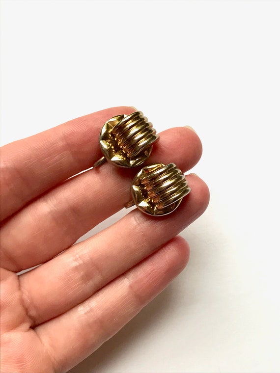 80s Art Deco Revival Screw-back Earrings, 20s 30s,