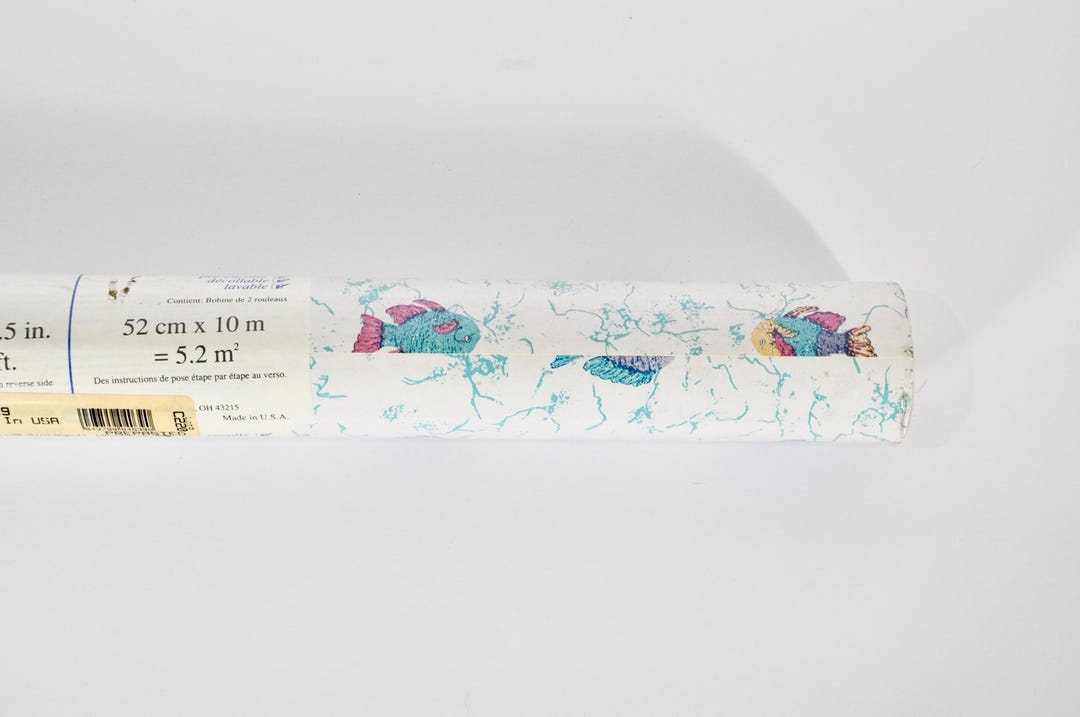 Fish 90s Picture 90s Fish Aquarium Wall Paper, Double Roll Bolt, Made in USA, True ...