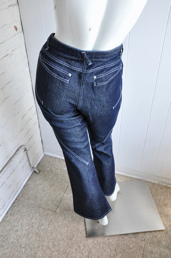 90s Y2K BEBE Dark Wash Denim CONTOUR Jeans, Size … - image 5