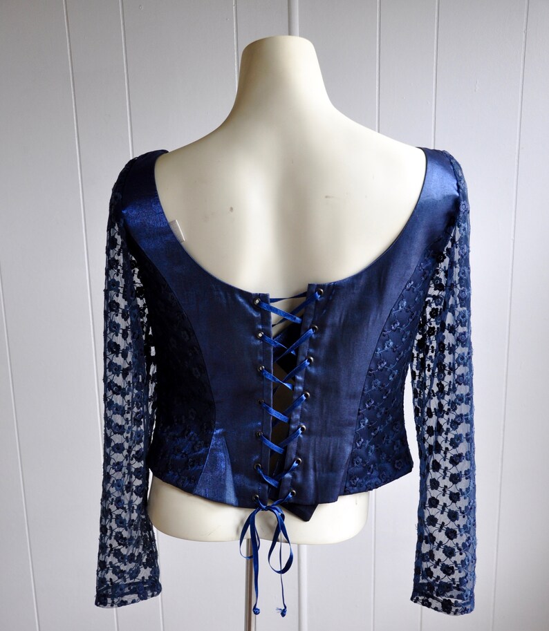 corset top with sheer sleeves