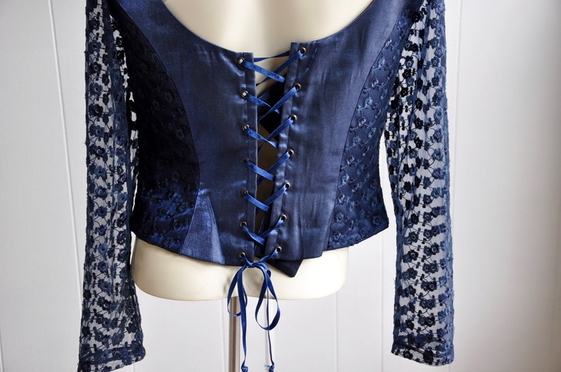 corset top with sheer sleeves