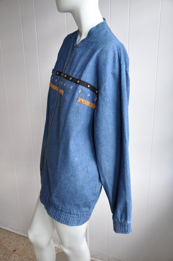 90s Denim Bomber Hip Hop Jacket, Gepetto, 1980s/1… - image 5