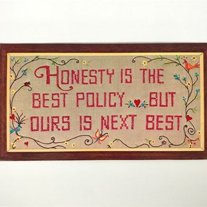 A honestidade dos anos 60 é a melhor política, mas a nossa é a próxima melhor cartão/sinal de papelão MCM Midcentury Home Decor Wall Art