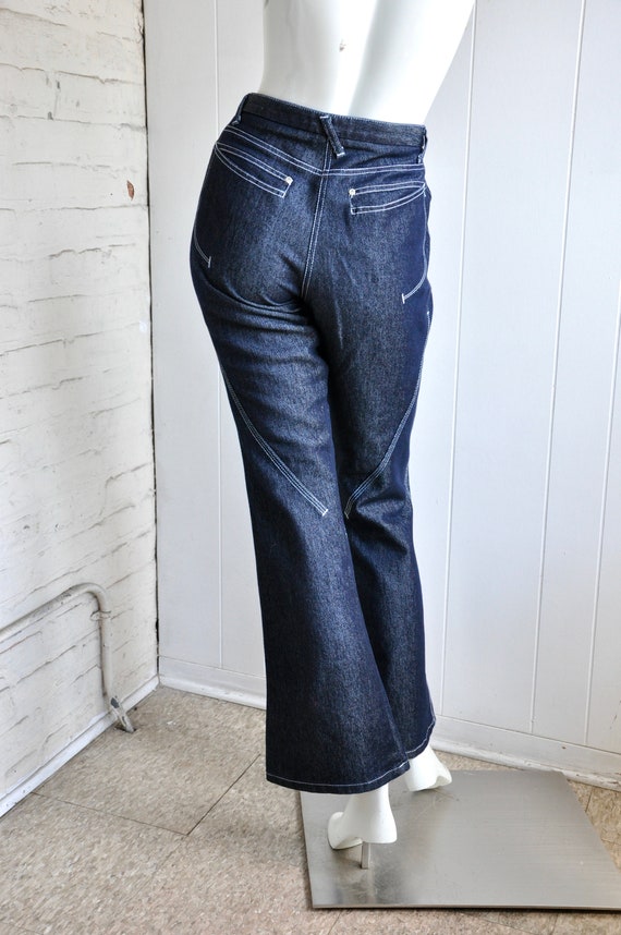 90s Y2K BEBE Dark Wash Denim CONTOUR Jeans, Size … - image 1