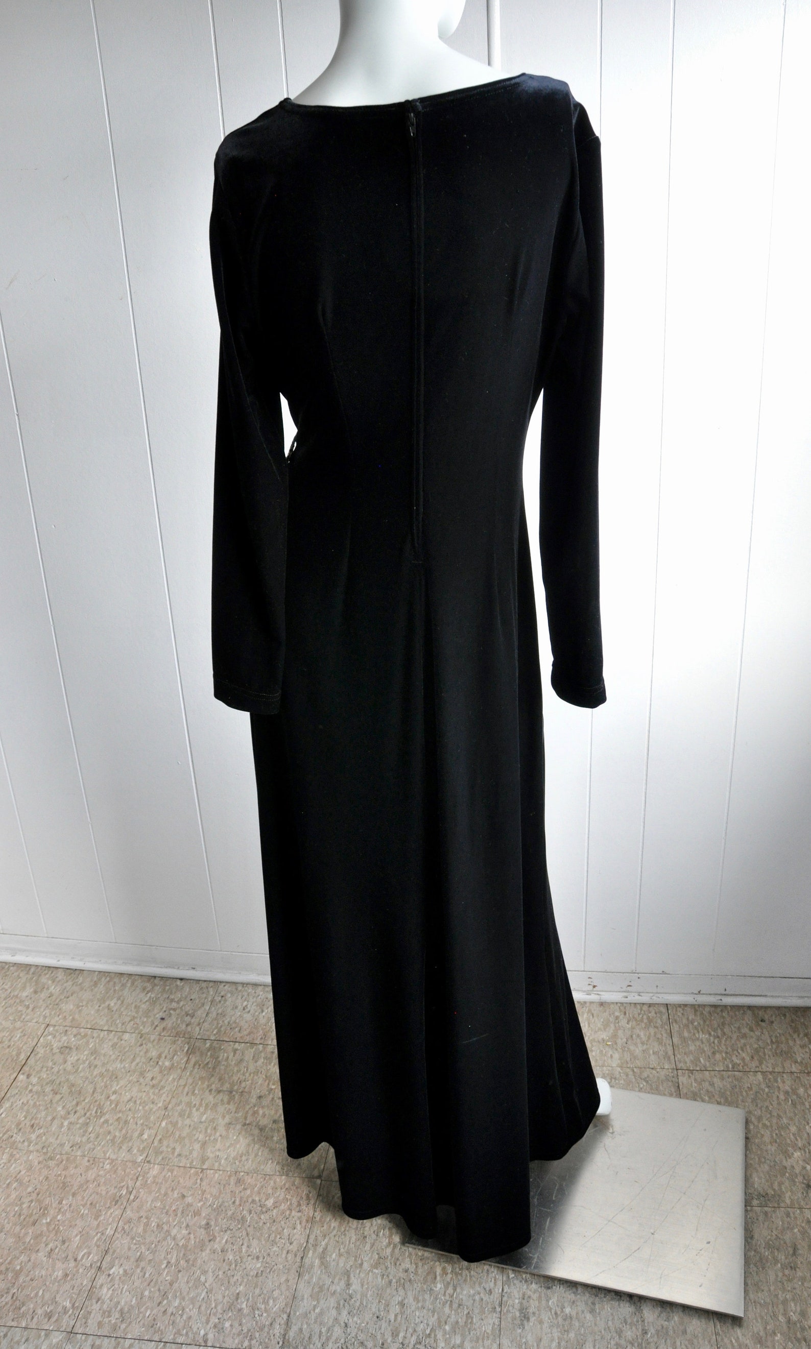 90s Goth Morticia Addams Witch Dress Tadashi Shoji Black - Etsy
