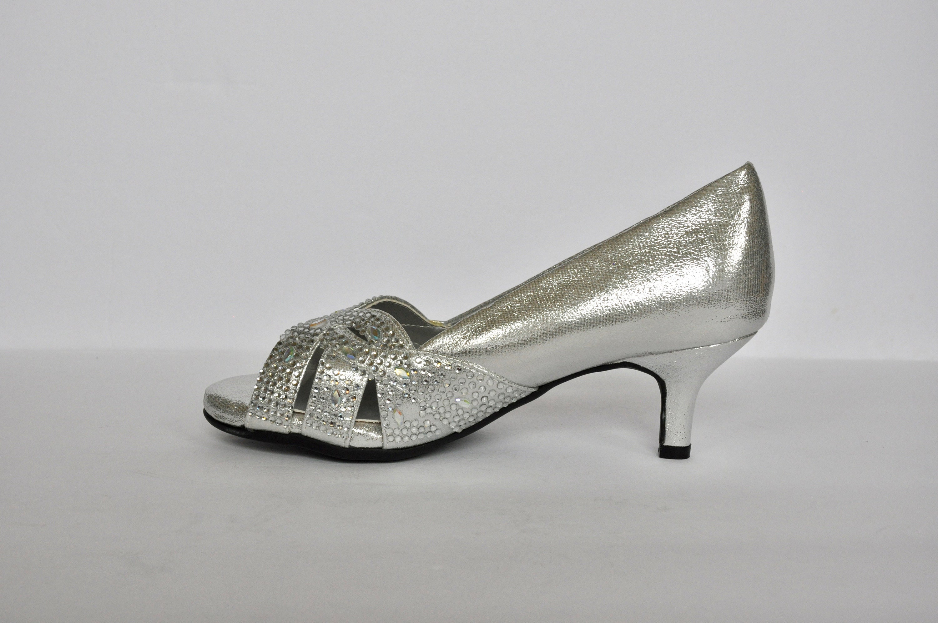 80s Silver & Crystal Disco Glam Shoes Size 6B Futuristic - Etsy