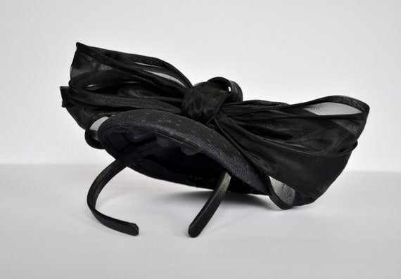 Kentucky Derby Navy Blue Bow Fascinator Hat, Minn… - image 3