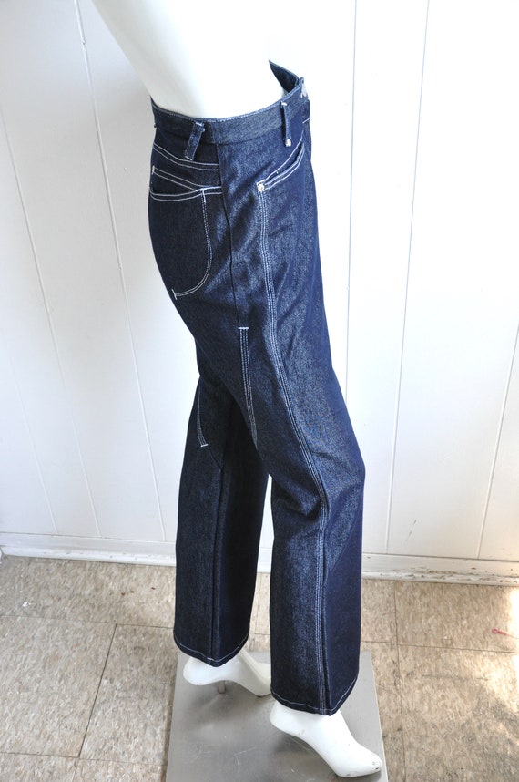 90s Y2K BEBE Dark Wash Denim CONTOUR Jeans, Size … - image 3