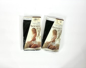 90s Jockey for Her Black Cotton Briefs, Size 5 (Lot of 2)