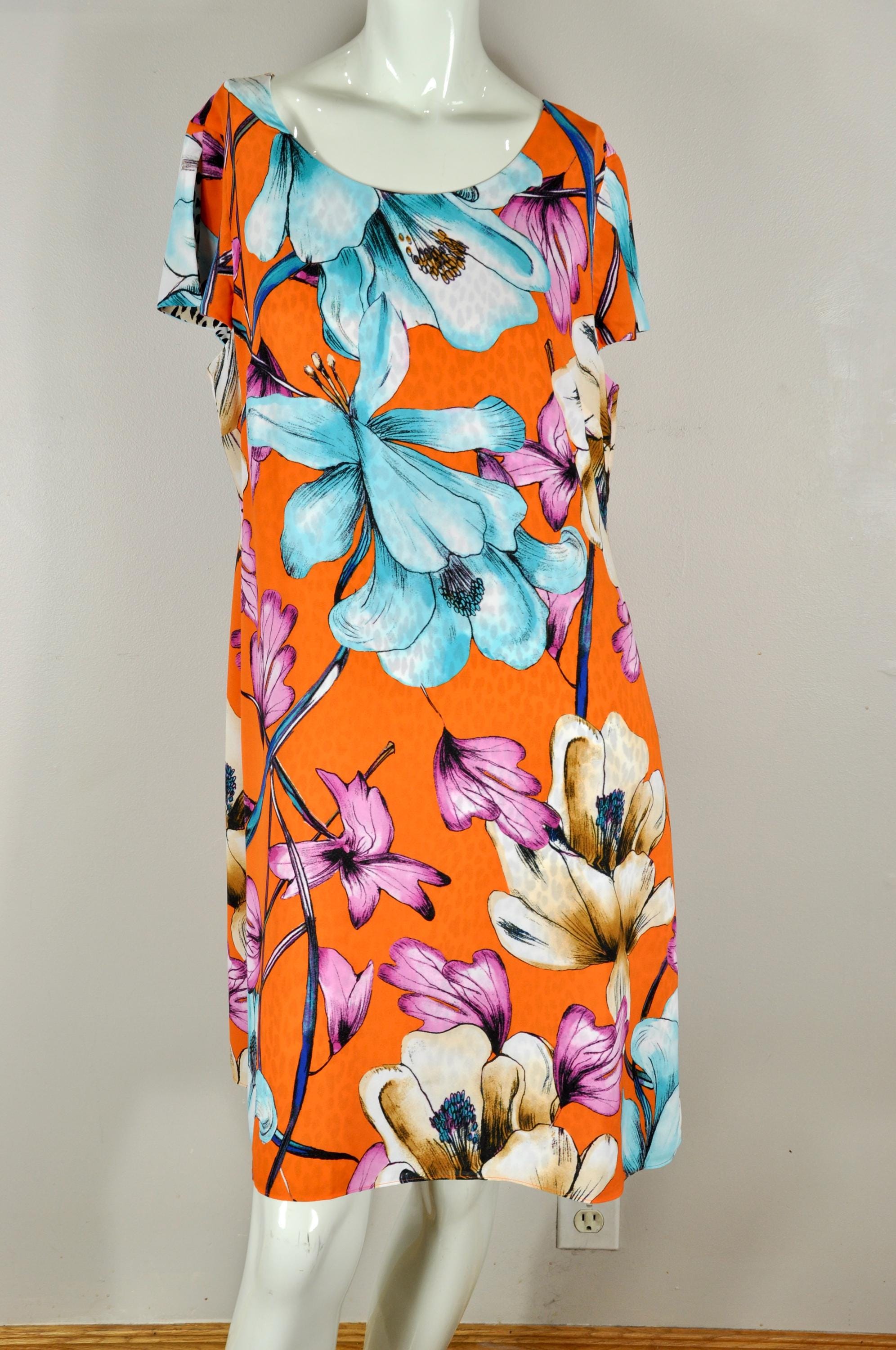 Y2K Chico's Reversible Dress, Tropical Floral and Leopard