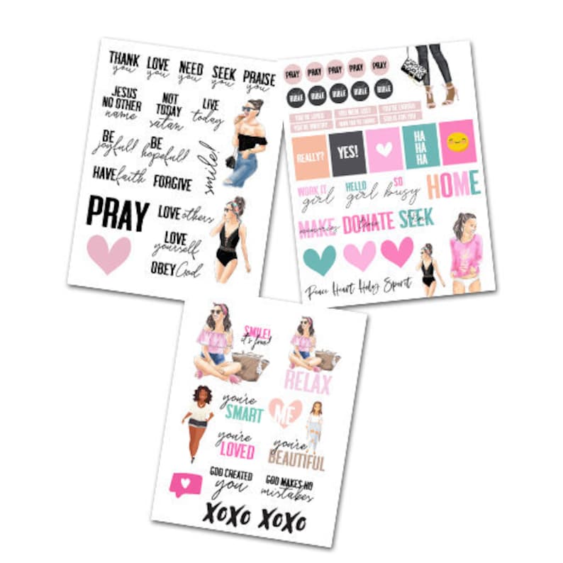 bible journaling printable stickers digital stickers happy etsy