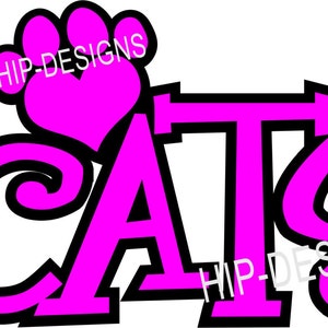 SVG File Cut File CATS with Paw School Shirt School Spirit