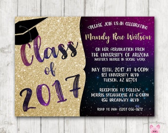 graduation invitations etsy