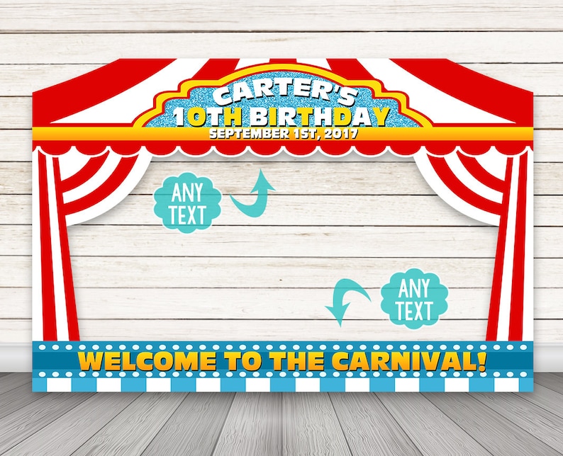 Circus Photo Booth Frame Printable Carnival Birthday Party Tent Photobooth