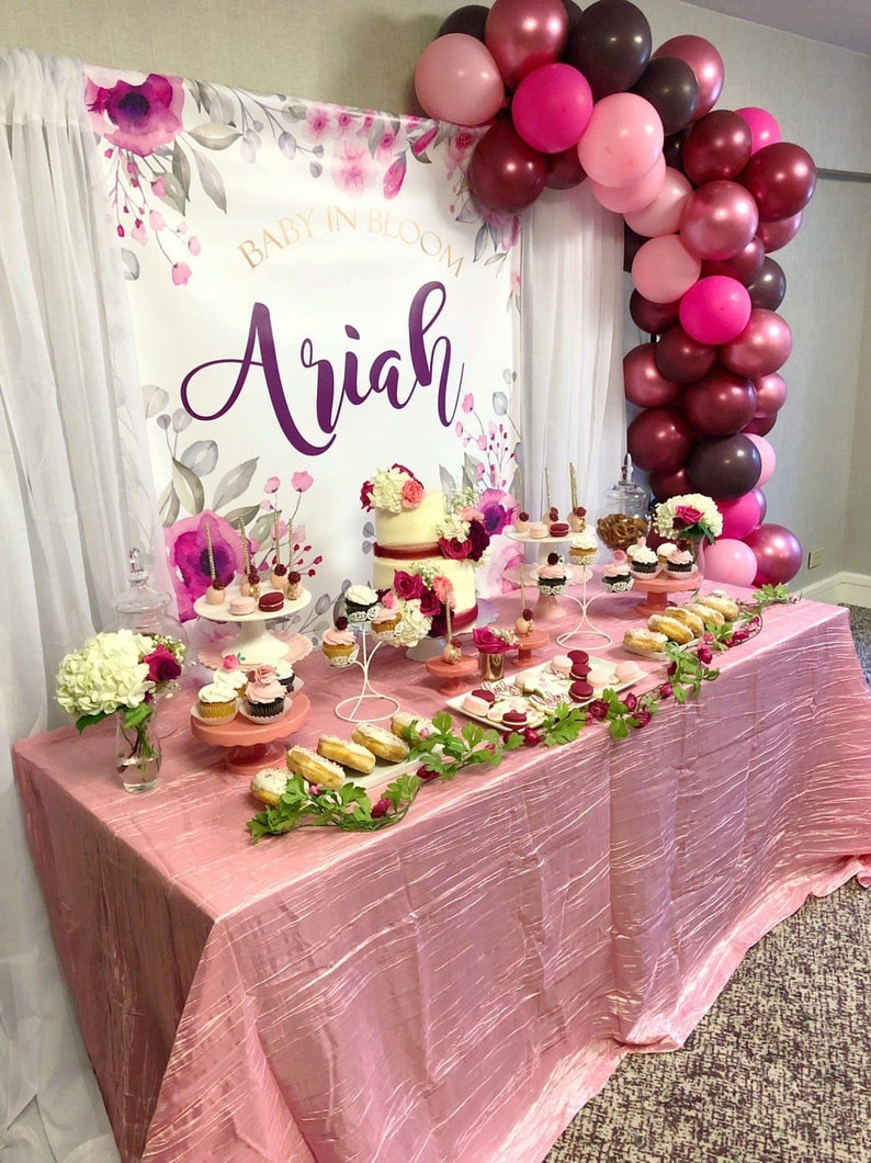 Floral Photo Backdrop Baby Shower Photo Booth Backdrop Etsy