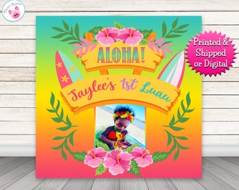 Luau Photo Backdrop: Tropical Hawaiian Birthday, Baby Shower