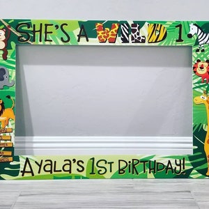 PRINTABLE Jungle Animals photo booth frame, Safari photo booth frame, Jungle Photo Booth Frame, Wild Animals Photobooth, Let's Get Wild image 3