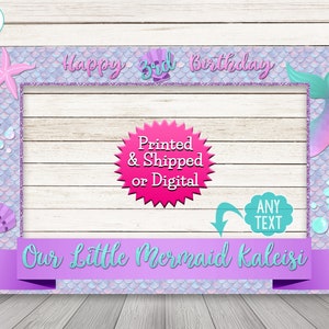 Mermaid Photo Booth Frame Prop, Mermaid Birthday Selfie Photo Frame Sign