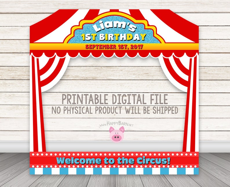 Circus Photo Booth Frame Printable Carnival Image 0