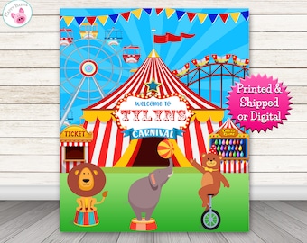 Circus Backdrop, Circus Photo Booth Backdrop, Circus Photo Backdrop, Carnival Backdrop, Carnival Photo Backdrop, Circus Animals Backdrop