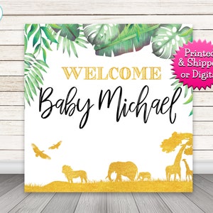 Safari Backdrop, Jungle Photo Booth Backdrop, Safari Baby Shower, Jungle Animal Safari Birthday Party Photo Background image 1