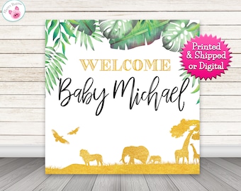 Safari Backdrop, Jungle Photo Booth Backdrop, Safari Baby Shower, Jungle Animal Safari Birthday Party Photo Background