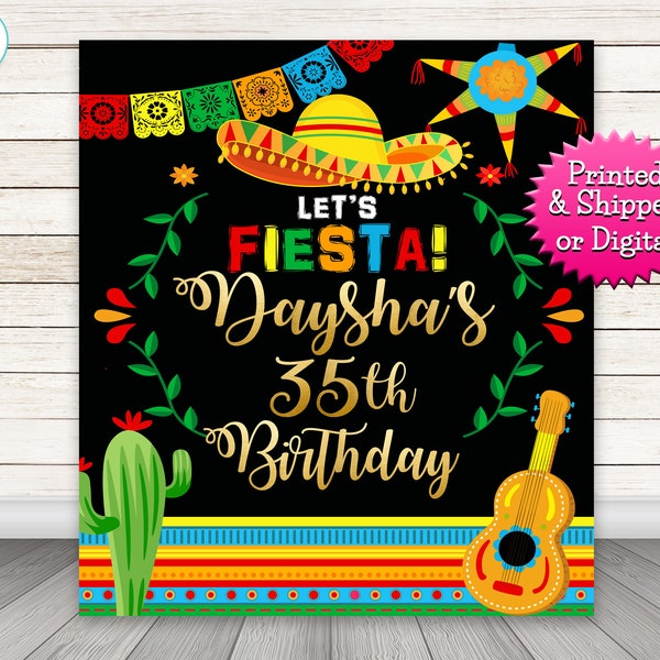 Fiesta Backdrop, Fiesta Photo Booth Backdrop, Mexican Fiesta Backdrop, Cactus, Pinata, Picado Banner, Mexican Fiesta Birthday Backdrop