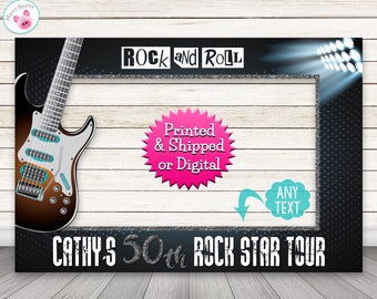 Rock and Roll Photo Booth Frame, Rock Party, Rockstar Guitar Photo Booth Frame, Rock Star Photo Selfie Frame Prop