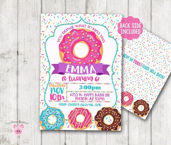Donut Invitations, Sprinkle Donut Invitations, Donut Party, Pink Donut, Donut Birthday Party, Donut Sprinkles, You Donut Want To Miss This