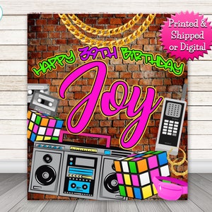 90s Photo Backdrop, 80s Photo Backdrop, 1980s Backdrop, 90s Backdrop, 80s Backdrop, 90s Party Decor, 90s Hip Hop Backdrop, Photo Backdrop