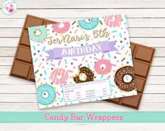 Printable Donut Candy Bar Wrapper Labels - Donut Birthday Party Printables