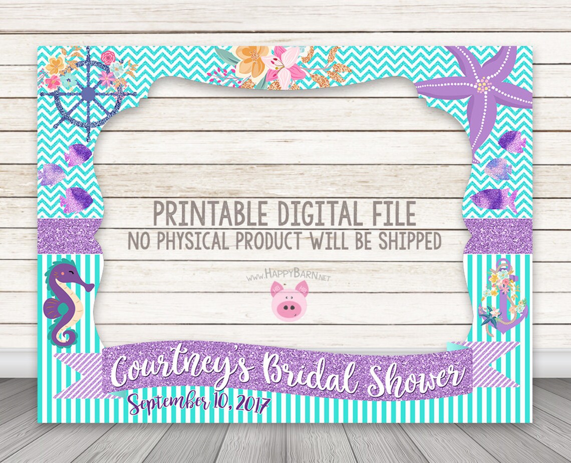 PRINTABLE Nautical Photo Booth Frame Bridal Shower Photo Etsy