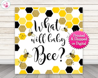 Bee Photo Backdrop, Bee Backdrop, Bee Party, Bee Baby Shower, Honeycomb Bee Gender Reveal Backdrop, What Will Baby Bee?