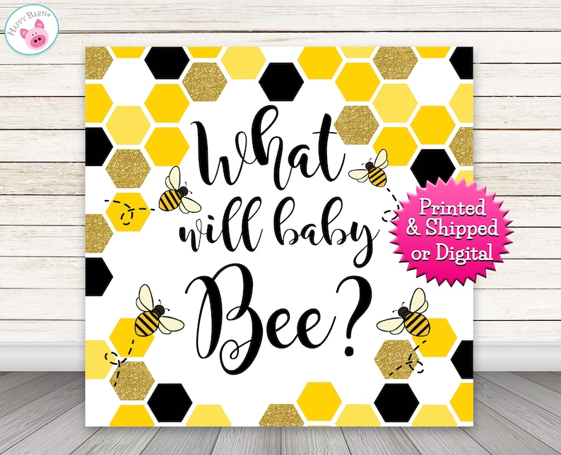 Bee Photo Backdrop, Bee Backdrop, Bee Party, Bee Baby Shower, Honeycomb Bee Gender Reveal Backdrop, What Will Baby Bee Bild 1