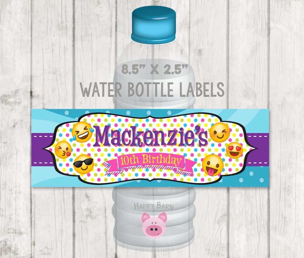 Printable Emoji Water Bottle Labels Printable Emoji Labels - Etsy